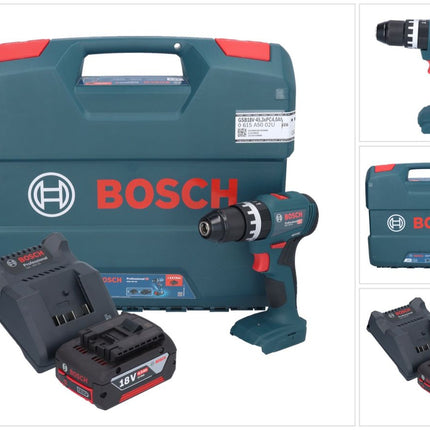 Bosch GSB 18V-45 Profesjonalna akumulatorowa wiertarko-wkrętarka udarowa 18 V 45 Nm bezszczotkowa + 1x akumulator 4,0 Ah + ładowarka + walizka L
