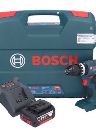 Bosch GSB 18V-45 Profesjonalna akumulatorowa wiertarko-wkrętarka udarowa 18 V 45 Nm bezszczotkowa + 1x akumulator 5,0 Ah + ładowarka + walizka L