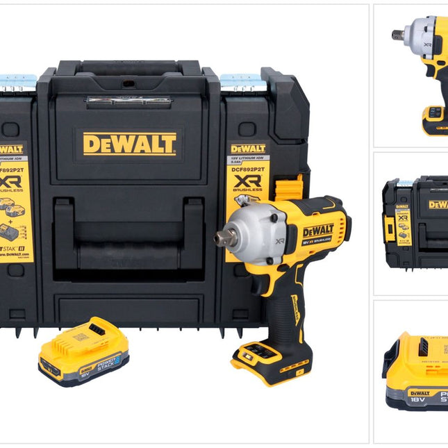 DeWalt DCF 892 NT akumulatorowy klucz udarowy 18 V 813 Nm 1/2" bezszczotkowy + 1x akumulator 1,7 Ah + TSTAK - bez ładowarki