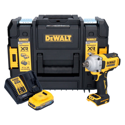Akumulatorowy klucz udarowy DeWalt DCF 892 E1T 18 V 813 Nm 1/2" bezszczotkowy + 1x akumulator 1,7 Ah + ładowarka + TSTAK