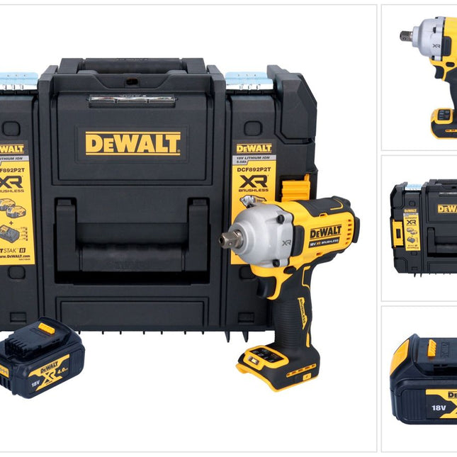 Akumulatorowy klucz udarowy DeWalt DCF 892 NT 18 V 813 Nm 1/2" bezszczotkowy + 1x akumulator 4,0 Ah + TSTAK - bez ładowarki