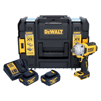 Akumulatorowy klucz udarowy DeWalt DCF 892 M2T 18 V 813 Nm 1/2" bezszczotkowy + 2x akumulator 4,0 Ah + ładowarka + TSTAK