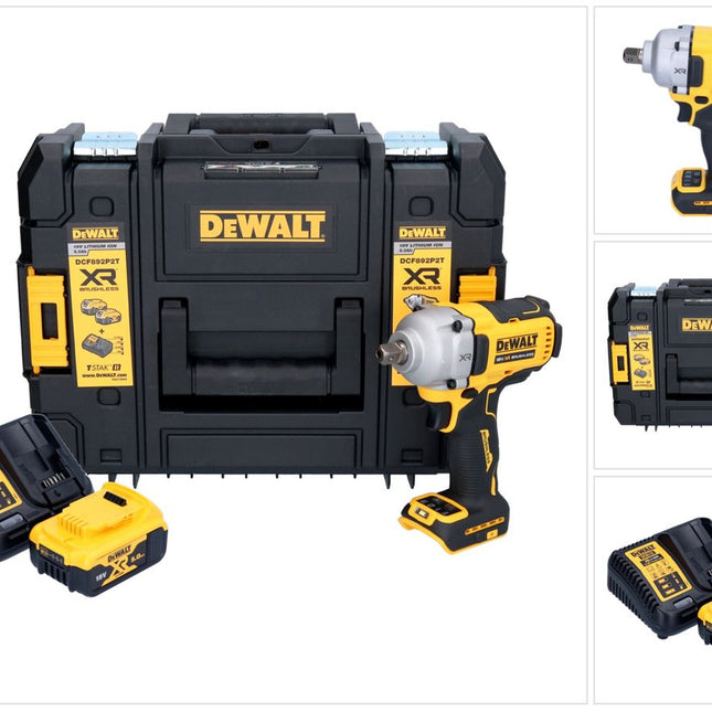 DeWalt DCF 892 P1T akumulatorowy klucz udarowy 18 V 813 Nm 1/2" bezszczotkowy + 1x akumulator 5,0 Ah + ładowarka + TSTAK