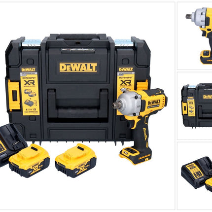 Akumulatorowy klucz udarowy DeWalt DCF 892 P2T 18 V 813 Nm 1/2" bezszczotkowy + 2x akumulator 5,0 Ah + ładowarka + TSTAK