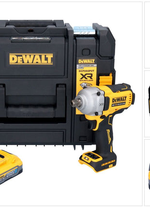 DeWalt DCF 892 NT Clé à choc sans fil 18 V 813 Nm 1/2'' Brushless + 1x batterie Powerstack 5,0 Ah + TSTAK - sans chargeur