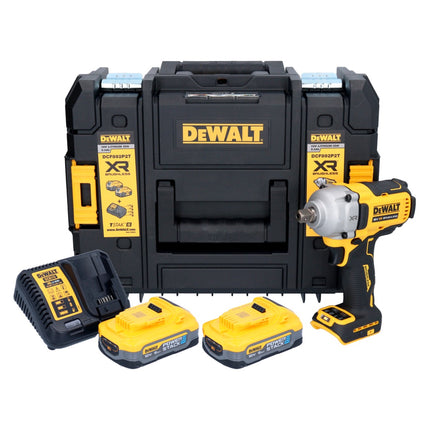 Akumulatorowy klucz udarowy DeWalt DCF 892 H2T 18 V 813 Nm 1/2" bezszczotkowy + 2x akumulator Powerstack 5,0 Ah + ładowarka + TSTAK