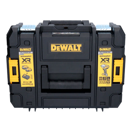 Akumulatorowy klucz udarowy DeWalt DCF 892 H2T 18 V 813 Nm 1/2" bezszczotkowy + 2x akumulator Powerstack 5,0 Ah + ładowarka + TSTAK