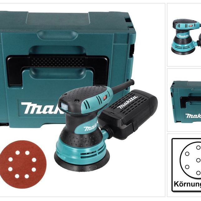 Makita BO 5031 Szlifierka oscylacyjna 300 W 125 mm + 50x papier ścierny K320 + Makpac