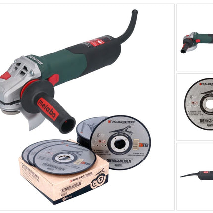 Metabo WE 15-125 Szybka szlifierka kątowa 1550 W 125 mm + 25x tarcza tnąca Toolbrothers MANTIS