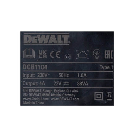 Szybka ładowarka DeWalt DCB 1104 10,8 - 18 V 4,0 A do akumulatorów XR Li-Ion