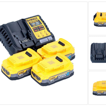 Zestaw startowy akumulatorów DeWalt DCB 1104 E3 12 V / 18 V 3x akumulator Powerstack 1,7 Ah + ładowarka DCB 1104