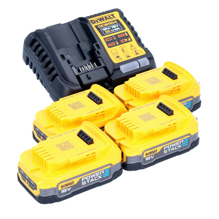 Zestaw startowy akumulatorów DeWalt DCB 1104 E4 12 V / 18 V 4x akumulator Powerstack 1,7 Ah + ładowarka DCB 1104