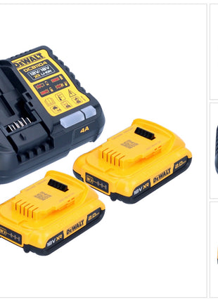 DeWalt DCB 1104 D2 set de arranque de batería 12 V / 18 V 2x baterías 2,0 Ah + cargador DCB 1104