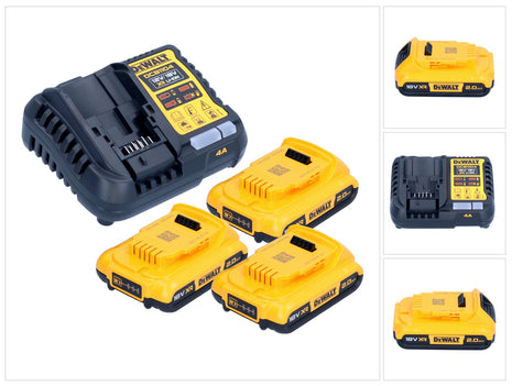 DeWalt DCB 1104 D3 Akku Starter Set 12 V / 18 V 3x Akku 2,0 Ah + DCB 1104 Ladegerät