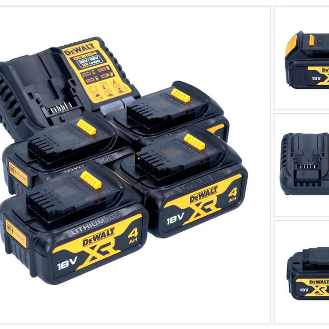 Zestaw startowy akumulatorów DeWalt DCB 1104 M4 12 V / 18 V 4x akumulator 4,0 Ah + ładowarka DCB 1104