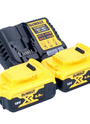 DeWalt DCB 1104 P2 Kit de démarrage sans fil 12 V / 18 V 2x batterie 5,0 Ah + chargeur DCB 1104