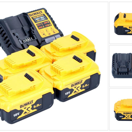 Zestaw startowy akumulatorów DeWalt DCB 1104 P4 12 V / 18 V 4x akumulator 5,0 Ah + ładowarka DCB 1104
