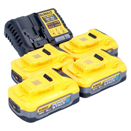Zestaw startowy akumulatorów DeWalt DCB 1104 H4 12 V / 18 V 4x akumulator Powerstack 5,0 Ah + ładowarka DCB 1104