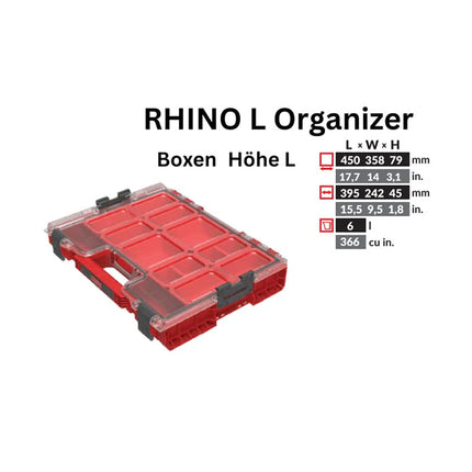 Toolbrothers RHINO L Organizer ULTRA wysokość skrzynek L 6 l IP54 z wyjmowanymi skrzynkami