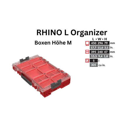 Toolbrothers RHINO L Organizer ULTRA wysokość M pudełka 5 l IP54 z wyjmowanymi pudełkami