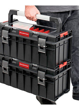 Toolbrothers RHINO Werkzeugkoffer ECO Long Edition Handling+ modularer Organizer 545 x 270 x 246 mm 22 l stapelbar IP54