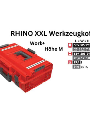 Toolbrothers RHINO XXL mallette à outils ULTRA Work+ hauteur M 15,4 l IP66 avec séparateurs amovibles