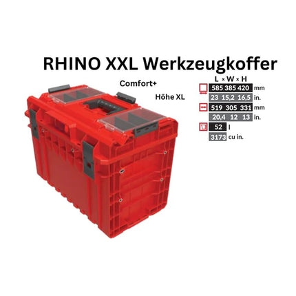 Toolbrothers RHINO XXL walizka narzędziowa ULTRA Comfort+ wysokość XL 52 l IP66 z wyjmowanymi przegrodami