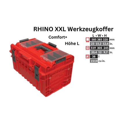 Toolbrothers RHINO XXL walizka narzędziowa ULTRA Comfort+ wysokość L 38 l IP66 z wyjmowanymi przegrodami
