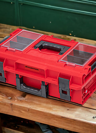 Toolbrothers RHINO XXL Werkzeugkoffer ULTRA Comfort+ Höhe M Custom modularer Organizer 585 x 385 x 190 mm 15,4 l stapelbar IP66