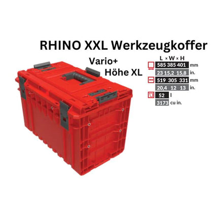 Toolbrothers RHINO XXL walizka narzędziowa ULTRA Vario+ wysokość XL 52 l IP66 z wyjmowanymi przegrodami