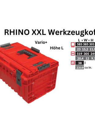 Toolbrothers RHINO XXL Mallette à outils ULTRA Vario+ hauteur L 38 l IP66 avec séparateurs amovibles