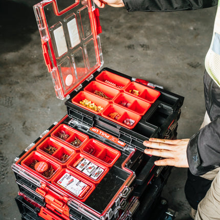 Toolbrothers RHINO XXL Organizer ECO Wysokość M Pudełka 2,5 l IP66 z wyjmowanymi pojemnikami