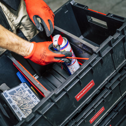 Skrzynka narzędziowa Toolbrothers RHINO XXl ECO Custom 35 l sztaplowana z wyjmowanymi przegrodami