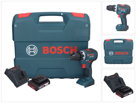 Bosch GSR 18V-55 Professional Perceuse-visseuse sans fil 18 V 55 Nm Brushless + 1x batterie 2,0 Ah + chargeur + L-Case