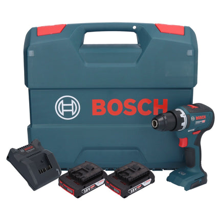 Bosch GSR 18V-55 Profesjonalna akumulatorowa wiertarko-wkrętarka 18 V 55 Nm bezszczotkowa + 2x akumulator 2,0 Ah + ładowarka + walizka L