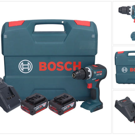 Bosch GSR 18V-55 Profesjonalna akumulatorowa wiertarko-wkrętarka 18 V 55 Nm bezszczotkowa + 2x akumulator 4,0 Ah + ładowarka + walizka L