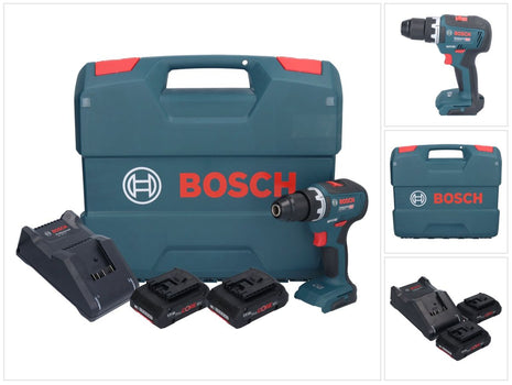 Bosch GSR 18V-55 Profesjonalna akumulatorowa wiertarko-wkrętarka 18 V 55 Nm bezszczotkowa + 2x akumulator ProCORE 4,0 Ah + ładowarka + walizka L