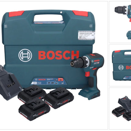 Bosch GSR 18V-55 Profesjonalna akumulatorowa wiertarko-wkrętarka 18 V 55 Nm bezszczotkowa ( 0615A5002P ) + 3x akumulator ProCORE 4,0 Ah + ładowarka + walizka L
