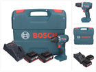 Bosch GSR 18V-45 Taladro atornillador inalámbrico profesional 18 V 45 Nm sin escobillas + 2 baterías 5,0 Ah + cargador + maletín L