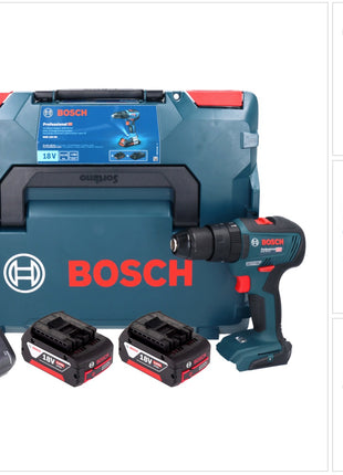 Bosch GSB 18V-55 Professional Akku Schlagbohrschrauber 18 V 55 Nm Brushless ( 06019H5300 ) + 2x Akku 4,0 Ah + Ladegerät + L-Boxx