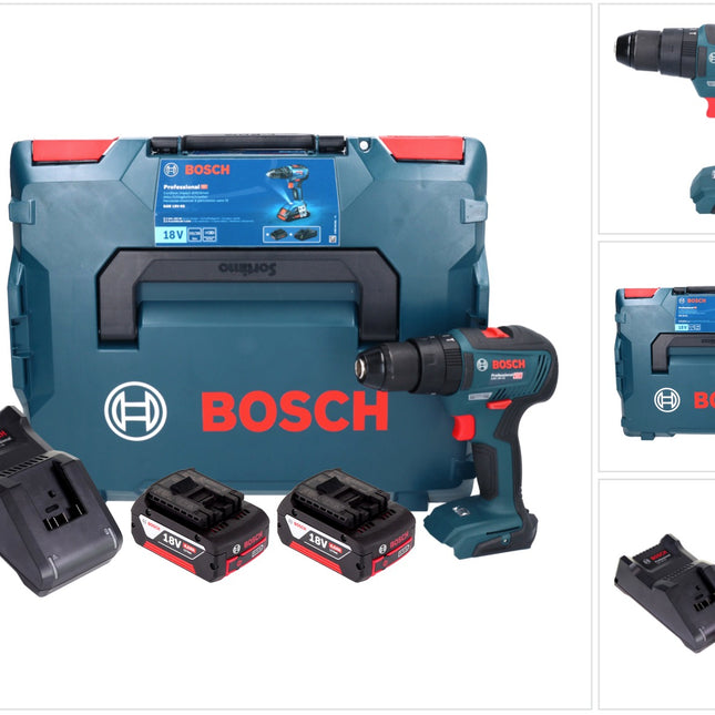 Bosch GSB 18V-55 Profesjonalna akumulatorowa wiertarko-wkrętarka udarowa 18 V 55 Nm bezszczotkowa ( 06019H5300 ) + 2x akumulator 4,0 Ah + ładowarka + L-Boxx