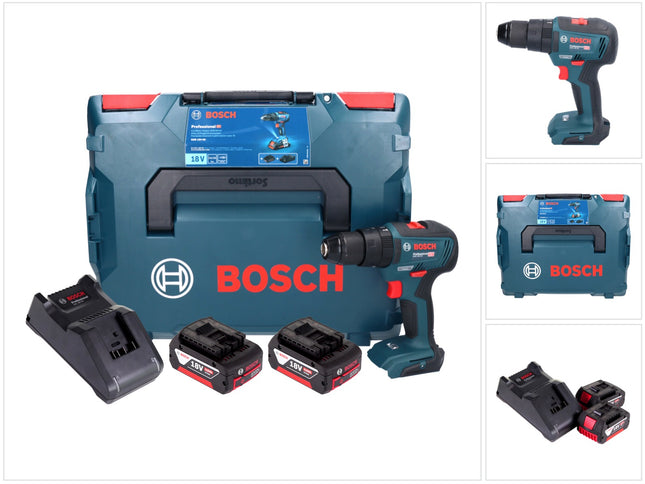 Bosch GSB 18V-55 Profesjonalna akumulatorowa wiertarko-wkrętarka udarowa 18 V 55 Nm bezszczotkowa ( 06019H5300 ) + 2x akumulator 4,0 Ah + ładowarka + L-Boxx