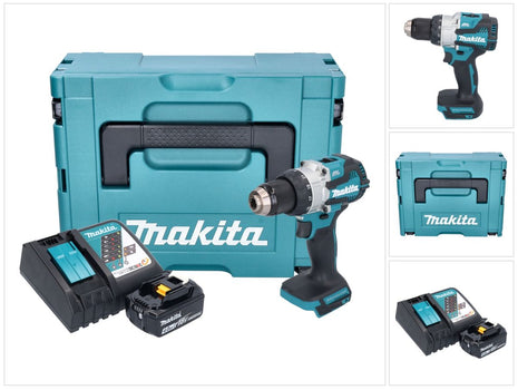 Makita DHP 489 RM1J akumulatorowa wiertarko-wkrętarka udarowa 18 V 73 Nm bezszczotkowa + 1x akumulator 4,0 Ah + ładowarka + Makpac