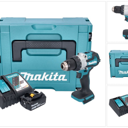 Makita DHP 489 RT1J akumulatorowa wiertarko-wkrętarka udarowa 18 V 73 Nm bezszczotkowa + 1x akumulator 5,0 Ah + ładowarka + Makpac