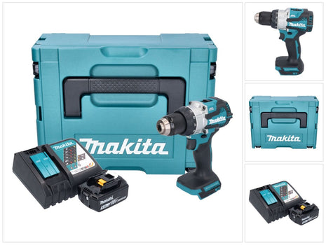 Makita DHP 489 RT1J Akku Schlagbohrschrauber 18 V 73 Nm Brushless + 1x Akku 5,0 Ah + Ladegerät + Makpac