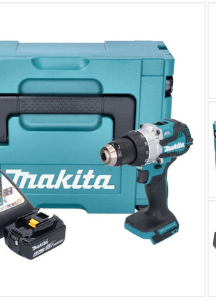 Taladro percutor inalámbrico Makita DHP 489 RG1J 18 V 73 Nm sin escobillas + 1x batería 6,0 Ah + cargador + Makpac