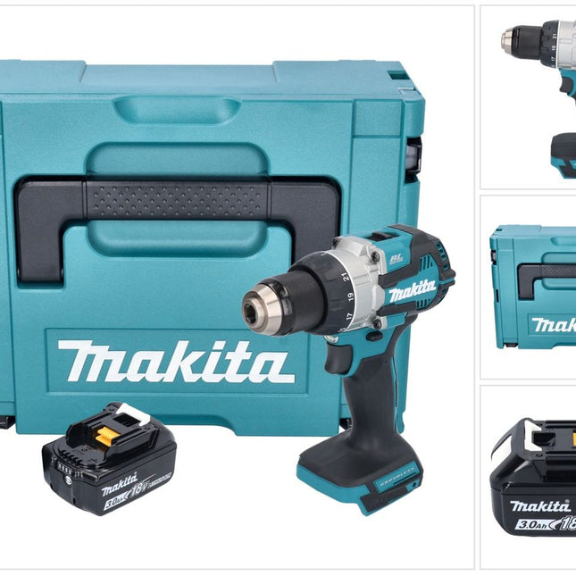 Makita DDF 489 F1J akumulatorowa wiertarko-wkrętarka 18 V 73 Nm bezszczotkowa + 1x akumulator 3,0 Ah + Makpac - bez ładowarki