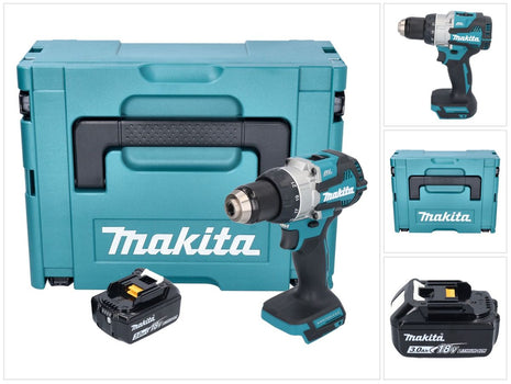 Makita DDF 489 F1J taladro atornillador inalámbrico 18 V 73 Nm sin escobillas + 1x batería 3,0 Ah + Makpac - sin cargador