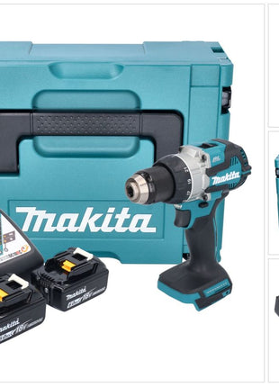 Makita DDF 489 RGJ Akku Bohrschrauber 18 V 73 Nm Brushless + 2x Akku 6,0 Ah + Ladegerät + Makpac