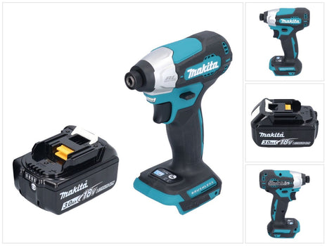 Makita DTD 157 F1 Akku Schlagschrauber 18 V 140 Nm 1/4" Brushless + 1x Akku 3,0 Ah - ohne Ladegerät